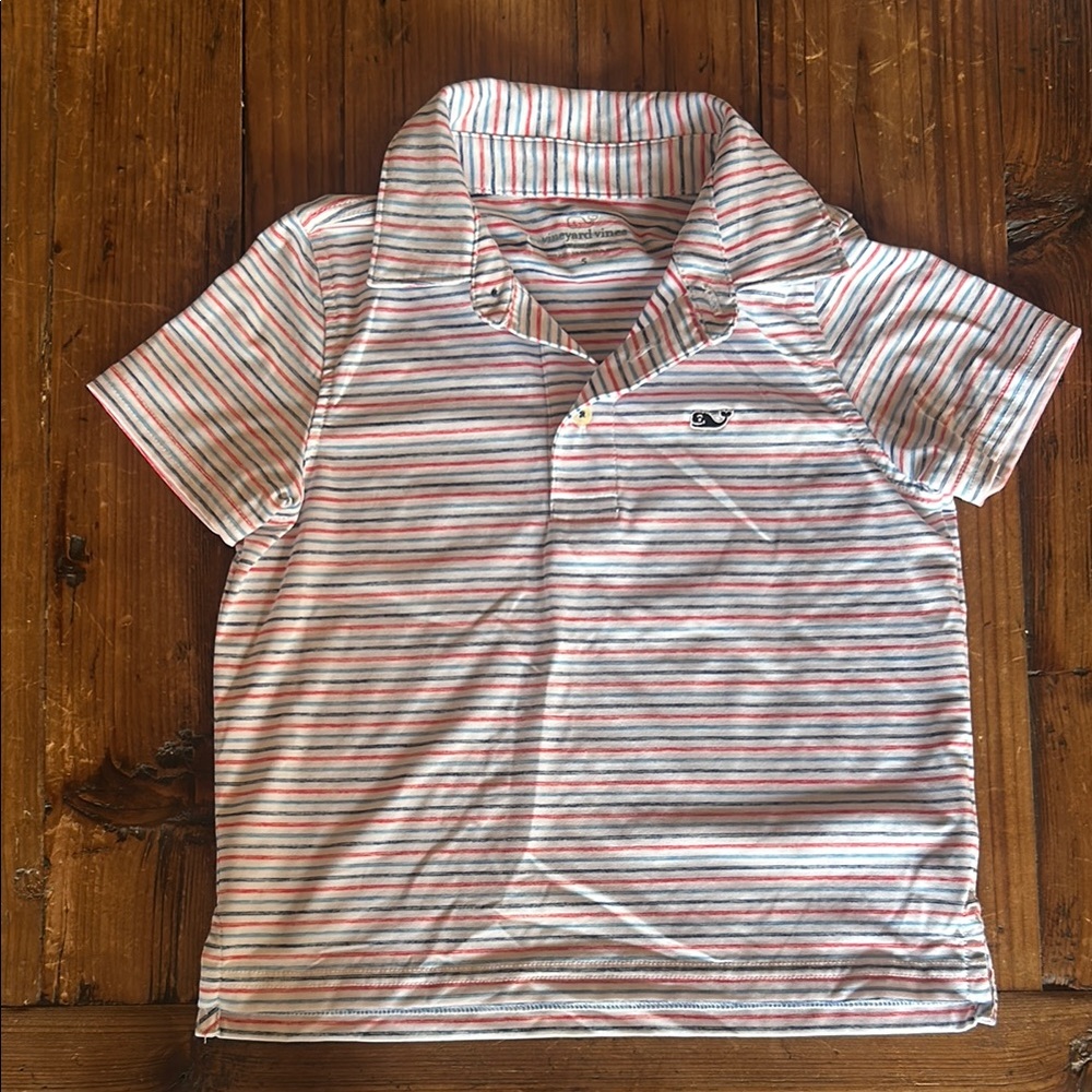 Boys Vineyard Vines striped performance polo. Size 5.